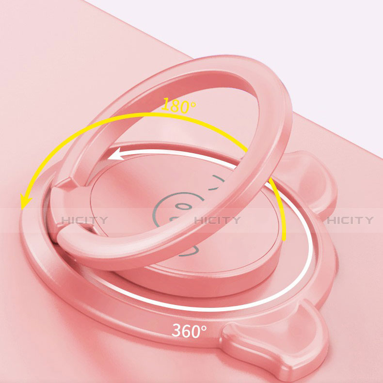 Silikon Hülle Handyhülle Ultra Dünn Schutzhülle Tasche Flexible mit Magnetisch Fingerring Ständer A01 für Vivo V20 Pro 5G