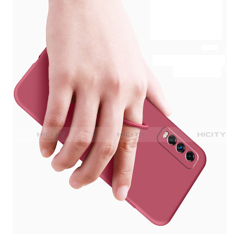 Silikon Hülle Handyhülle Ultra Dünn Schutzhülle Tasche Flexible mit Magnetisch Fingerring Ständer A01 für Vivo Y20