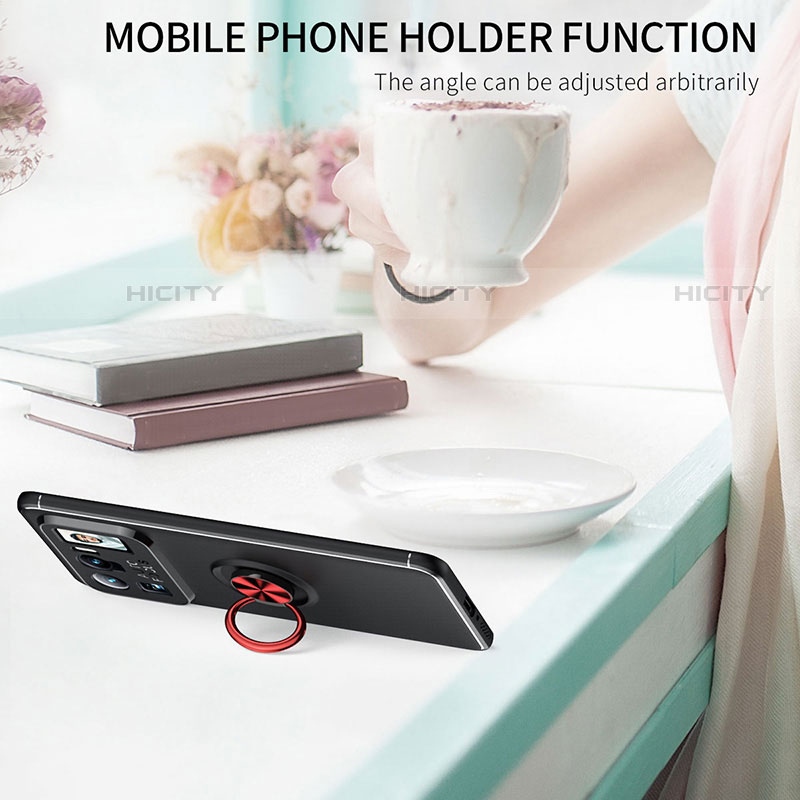 Silikon Hülle Handyhülle Ultra Dünn Schutzhülle Tasche Flexible mit Magnetisch Fingerring Ständer A01 für Xiaomi Mi 11 Ultra 5G