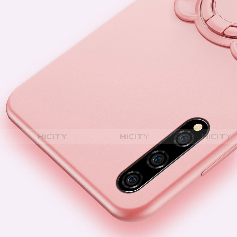 Silikon Hülle Handyhülle Ultra Dünn Schutzhülle Tasche Flexible mit Magnetisch Fingerring Ständer A02 für Huawei Enjoy 10S groß