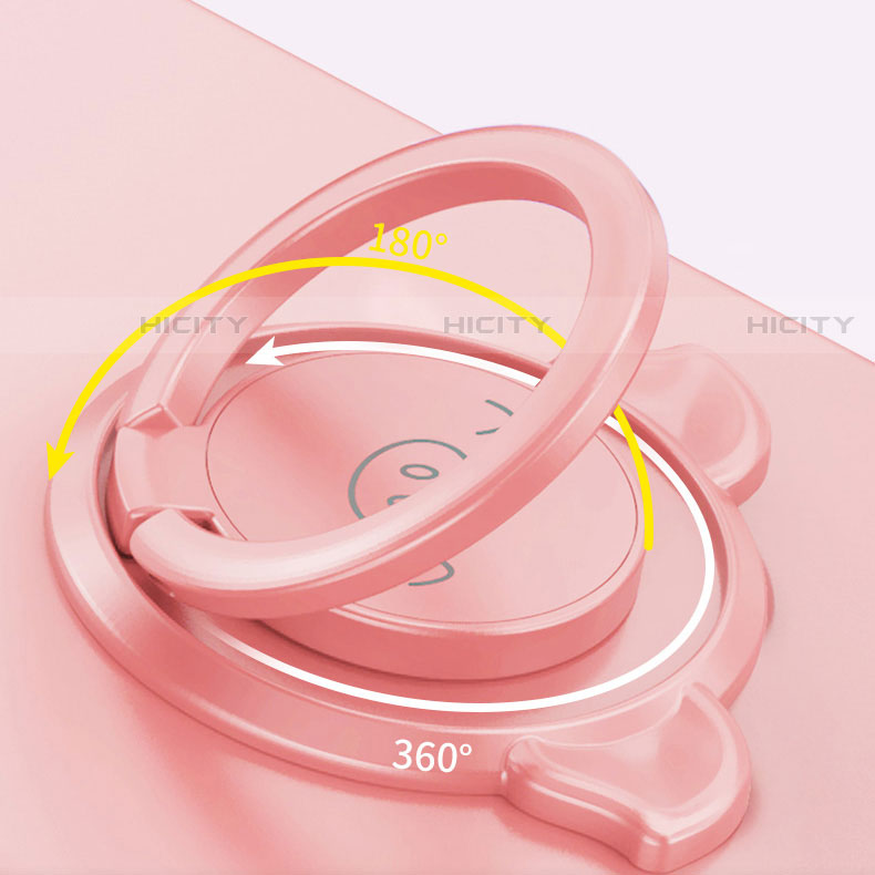 Silikon Hülle Handyhülle Ultra Dünn Schutzhülle Tasche Flexible mit Magnetisch Fingerring Ständer A02 für Huawei P smart S