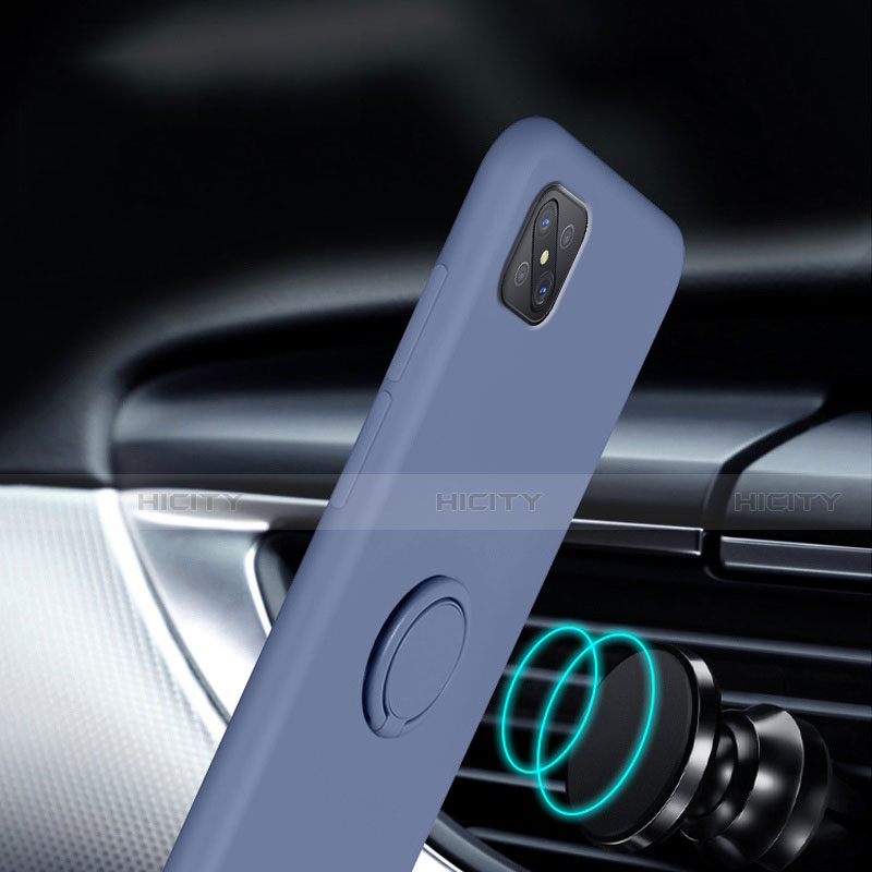 Silikon Hülle Handyhülle Ultra Dünn Schutzhülle Tasche Flexible mit Magnetisch Fingerring Ständer A02 für Oppo A92s 5G