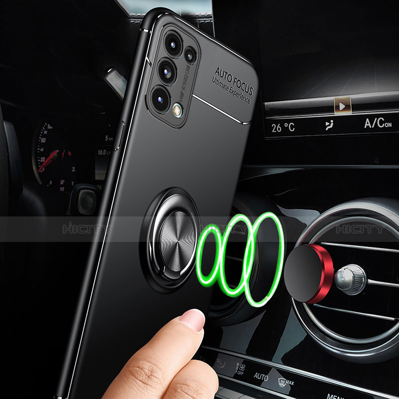 Silikon Hülle Handyhülle Ultra Dünn Schutzhülle Tasche Flexible mit Magnetisch Fingerring Ständer A02 für Oppo Find X3 Lite 5G groß