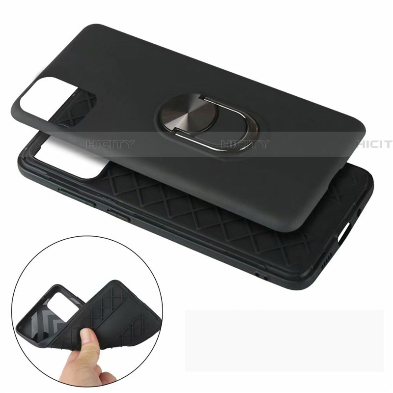 Silikon Hülle Handyhülle Ultra Dünn Schutzhülle Tasche Flexible mit Magnetisch Fingerring Ständer A02 für Samsung Galaxy A51 5G