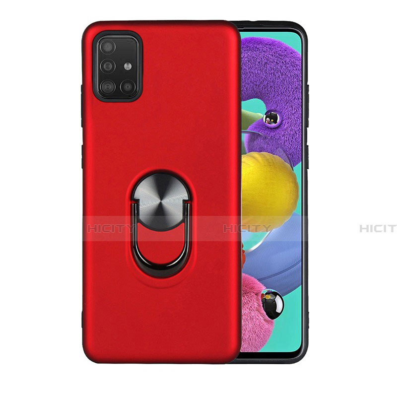 Silikon Hülle Handyhülle Ultra Dünn Schutzhülle Tasche Flexible mit Magnetisch Fingerring Ständer A02 für Samsung Galaxy A71 5G Rot Plus