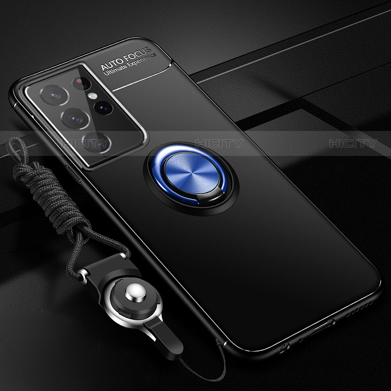 Silikon Hülle Handyhülle Ultra Dünn Schutzhülle Tasche Flexible mit Magnetisch Fingerring Ständer A02 für Samsung Galaxy S23 Ultra 5G groß