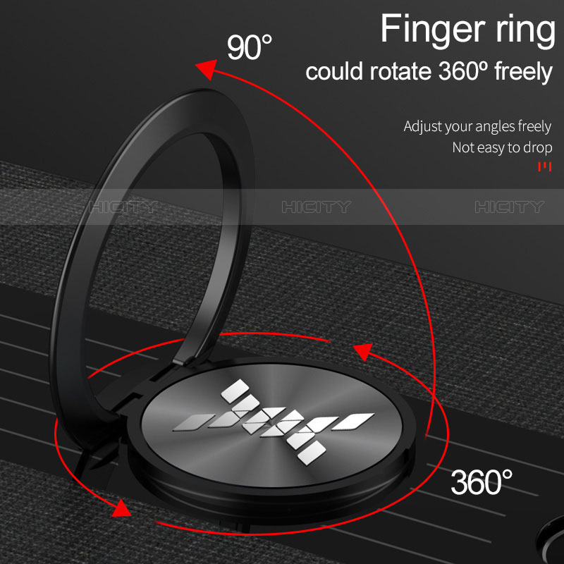 Silikon Hülle Handyhülle Ultra Dünn Schutzhülle Tasche Flexible mit Magnetisch Fingerring Ständer A07 für Samsung Galaxy S21 FE 5G