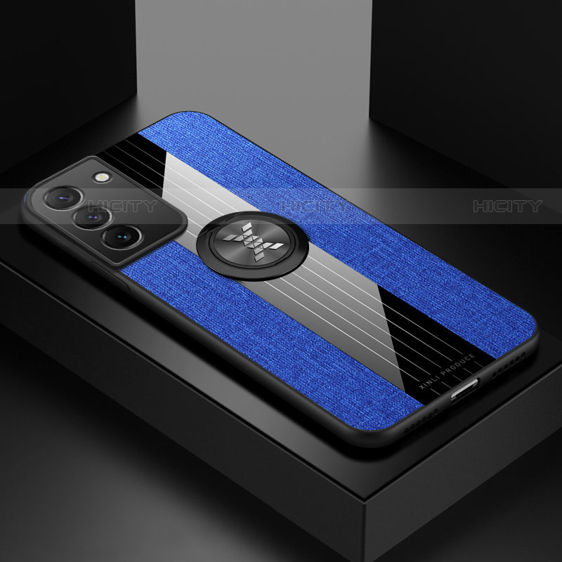 Silikon Hülle Handyhülle Ultra Dünn Schutzhülle Tasche Flexible mit Magnetisch Fingerring Ständer A07 für Samsung Galaxy S23 Plus 5G Blau Plus