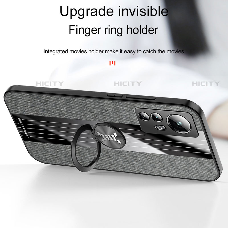 Silikon Hülle Handyhülle Ultra Dünn Schutzhülle Tasche Flexible mit Magnetisch Fingerring Ständer A07 für Xiaomi Mi 12S Pro 5G groß