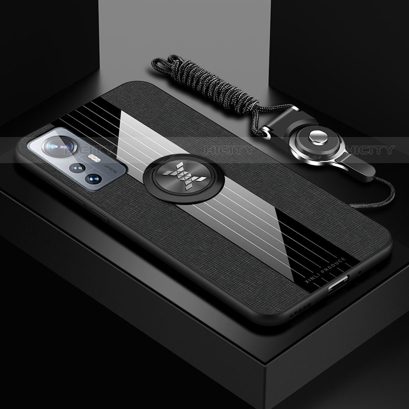 Silikon Hülle Handyhülle Ultra Dünn Schutzhülle Tasche Flexible mit Magnetisch Fingerring Ständer A08 für Xiaomi Mi 12X 5G groß
