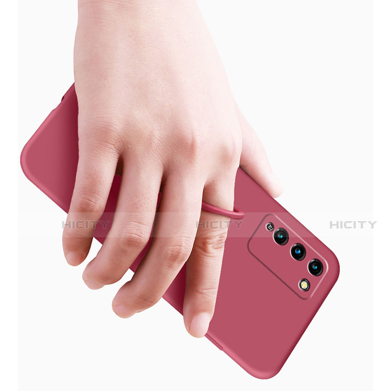 Silikon Hülle Handyhülle Ultra Dünn Schutzhülle Tasche Flexible mit Magnetisch Fingerring Ständer für Huawei Honor 30 Lite 5G