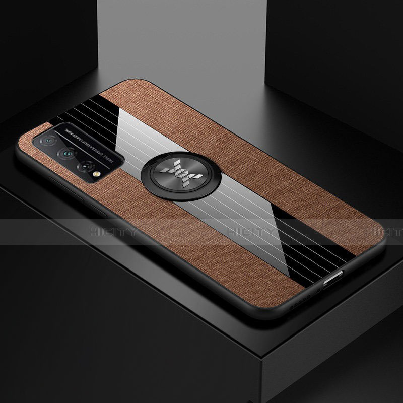 Silikon Hülle Handyhülle Ultra Dünn Schutzhülle Tasche Flexible mit Magnetisch Fingerring Ständer für Huawei Honor Play4T Pro groß