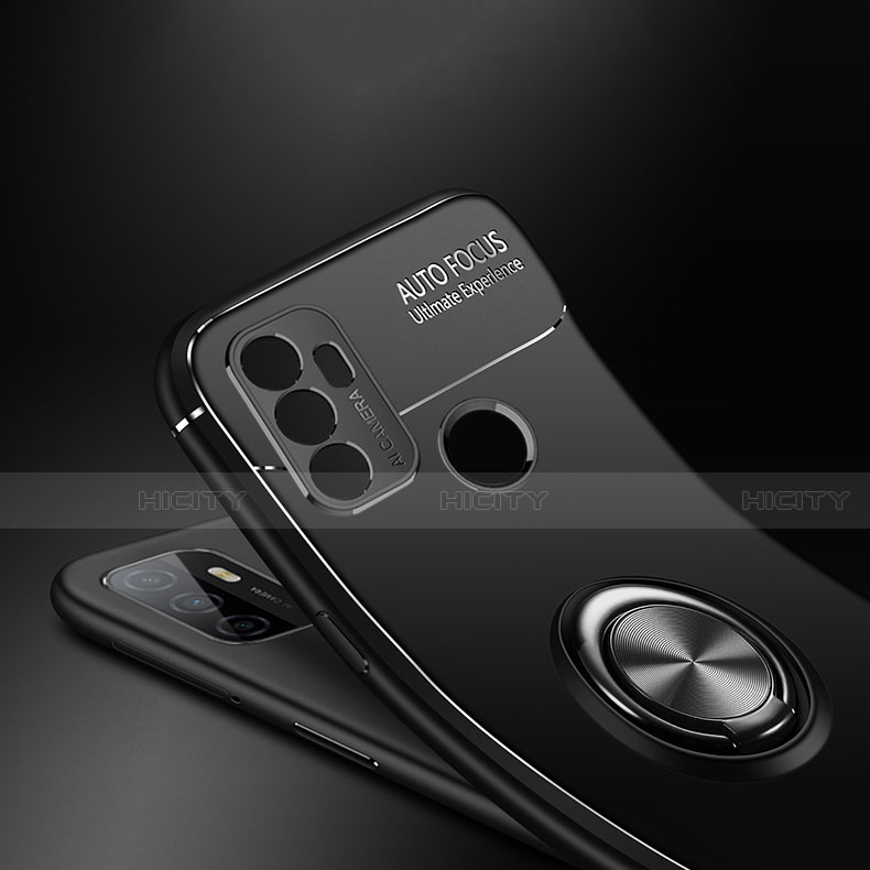 Silikon Hülle Handyhülle Ultra Dünn Schutzhülle Tasche Flexible mit Magnetisch Fingerring Ständer für Oppo A53s groß