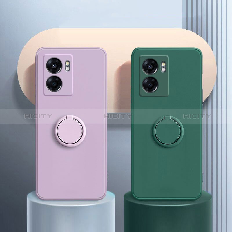 Silikon Hülle Handyhülle Ultra Dünn Schutzhülle Tasche Flexible mit Magnetisch Fingerring Ständer für Oppo K10 5G India