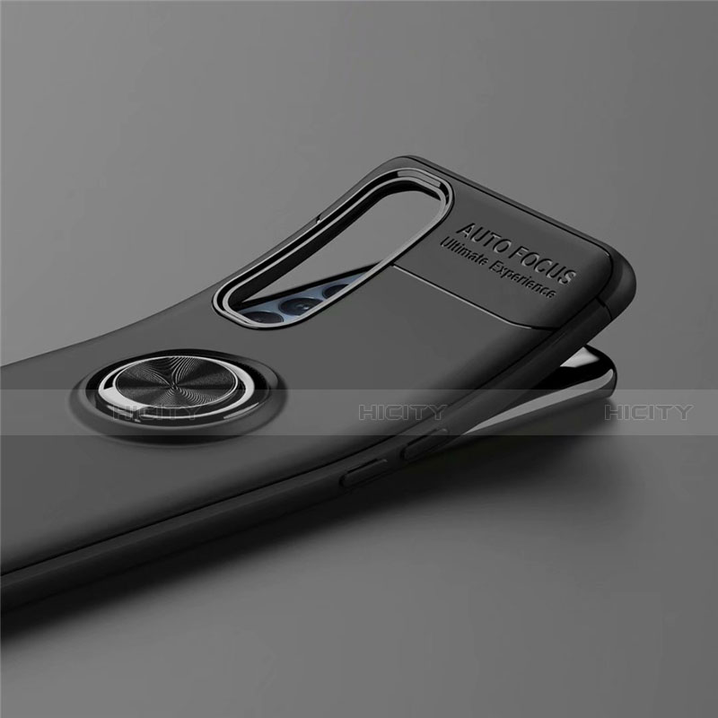 Silikon Hülle Handyhülle Ultra Dünn Schutzhülle Tasche Flexible mit Magnetisch Fingerring Ständer für Oppo Reno4 Pro 4G