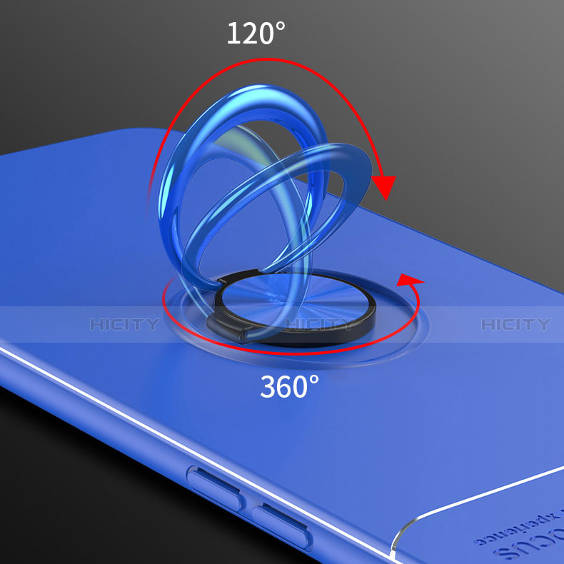 Silikon Hülle Handyhülle Ultra Dünn Schutzhülle Tasche Flexible mit Magnetisch Fingerring Ständer für Samsung Galaxy A11