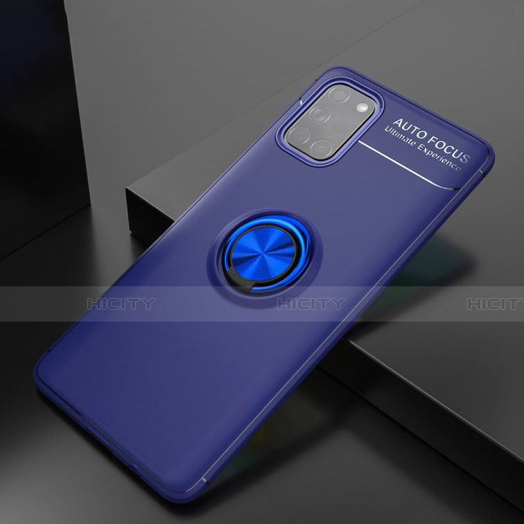 Silikon Hülle Handyhülle Ultra Dünn Schutzhülle Tasche Flexible mit Magnetisch Fingerring Ständer für Samsung Galaxy A31