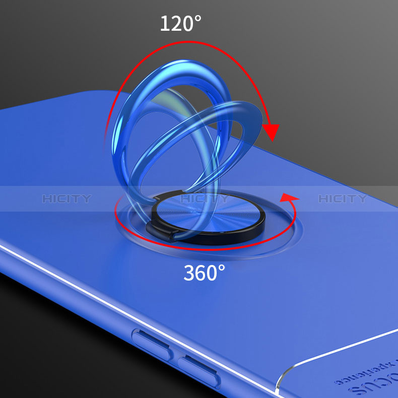 Silikon Hülle Handyhülle Ultra Dünn Schutzhülle Tasche Flexible mit Magnetisch Fingerring Ständer für Samsung Galaxy M11 groß
