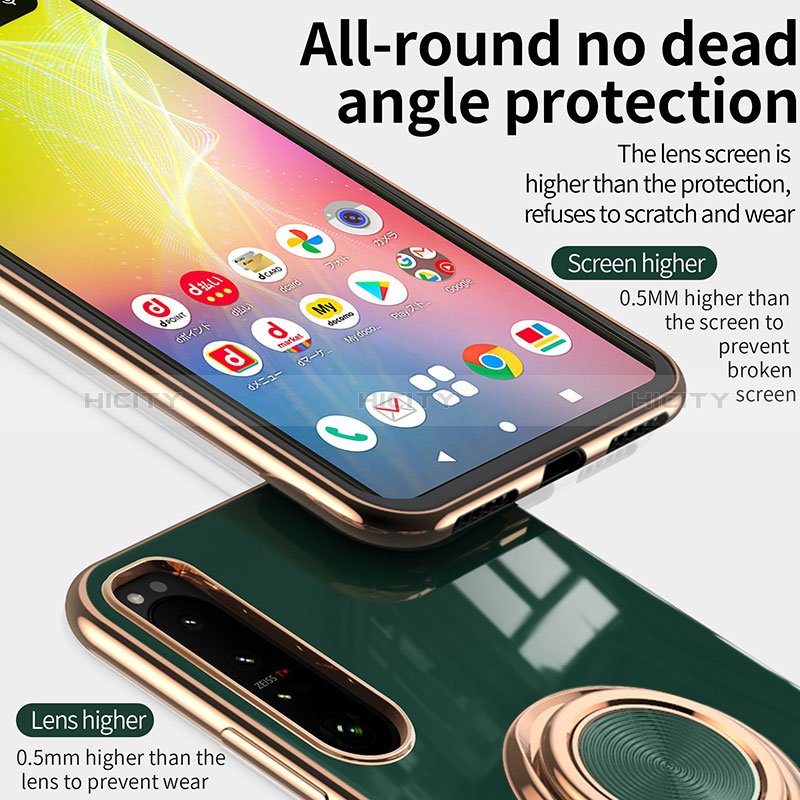 Silikon Hülle Handyhülle Ultra Dünn Schutzhülle Tasche Flexible mit Magnetisch Fingerring Ständer für Sony Xperia 10 III SO-52B groß