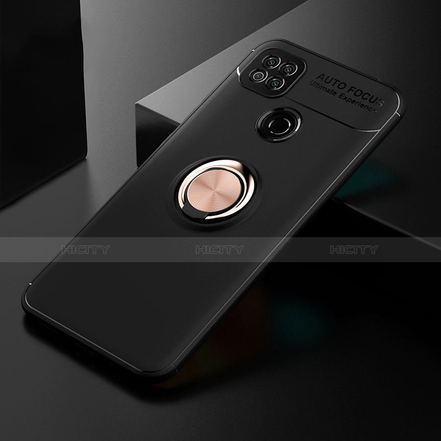 Silikon Hülle Handyhülle Ultra Dünn Schutzhülle Tasche Flexible mit Magnetisch Fingerring Ständer für Xiaomi Redmi 9 India