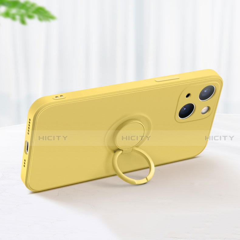 Silikon Hülle Handyhülle Ultra Dünn Schutzhülle Tasche Flexible mit Magnetisch Fingerring Ständer G02 für Apple iPhone 13