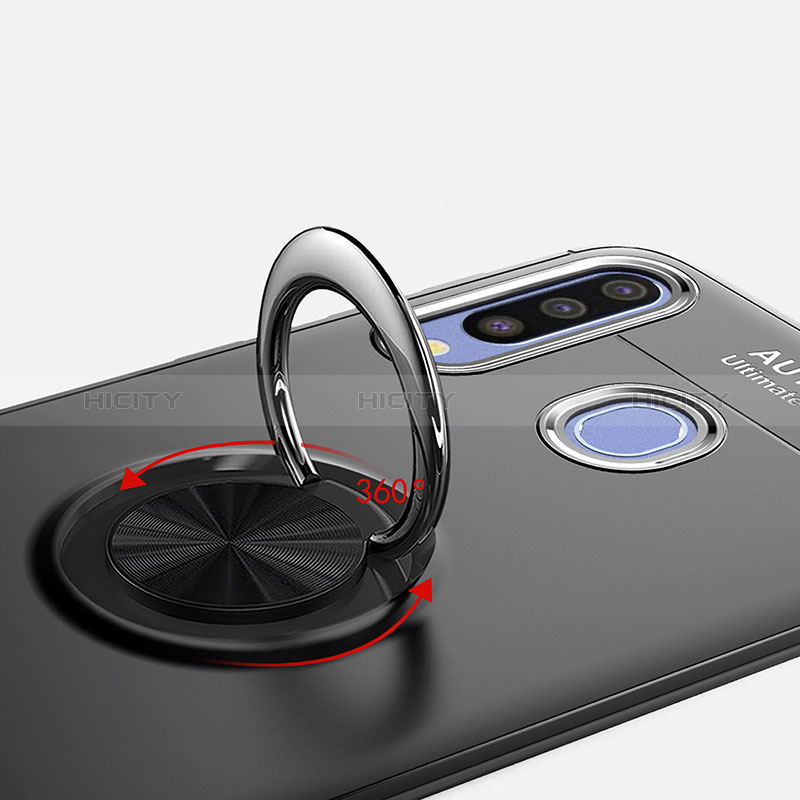 Silikon Hülle Handyhülle Ultra Dünn Schutzhülle Tasche Flexible mit Magnetisch Fingerring Ständer JM1 für Samsung Galaxy A30