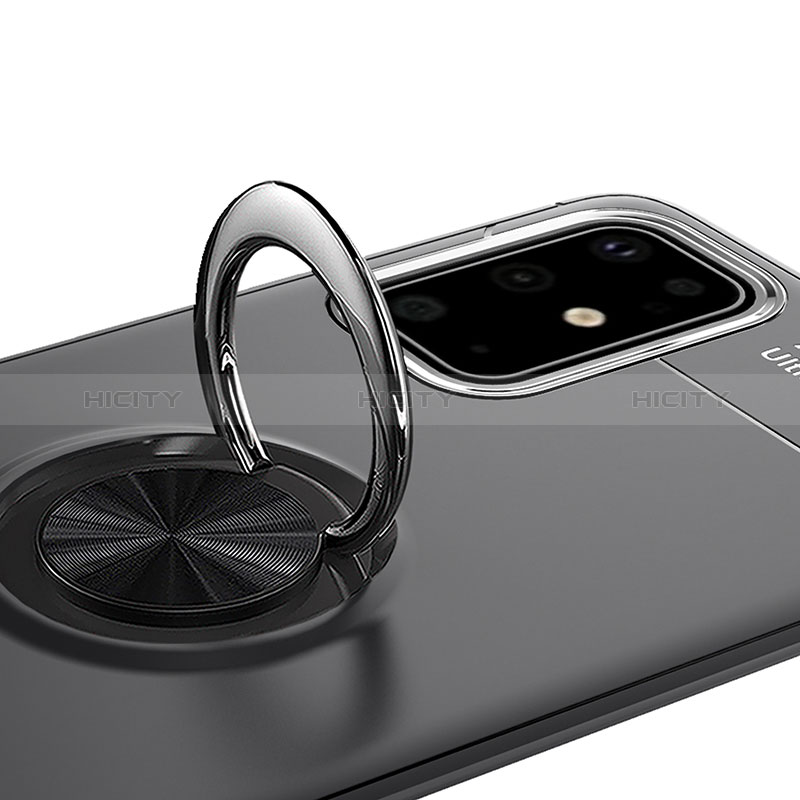 Silikon Hülle Handyhülle Ultra Dünn Schutzhülle Tasche Flexible mit Magnetisch Fingerring Ständer JM1 für Samsung Galaxy A41 groß