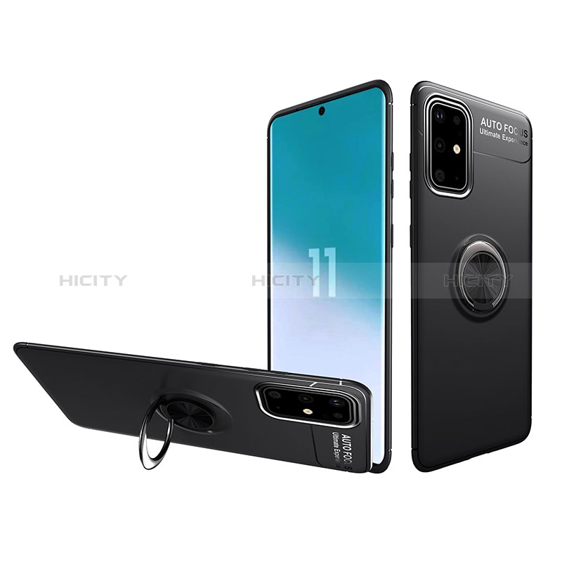 Silikon Hülle Handyhülle Ultra Dünn Schutzhülle Tasche Flexible mit Magnetisch Fingerring Ständer JM1 für Samsung Galaxy A41 groß