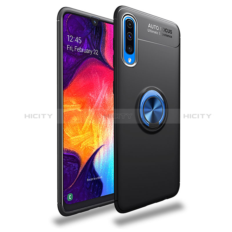 Silikon Hülle Handyhülle Ultra Dünn Schutzhülle Tasche Flexible mit Magnetisch Fingerring Ständer JM1 für Samsung Galaxy A50