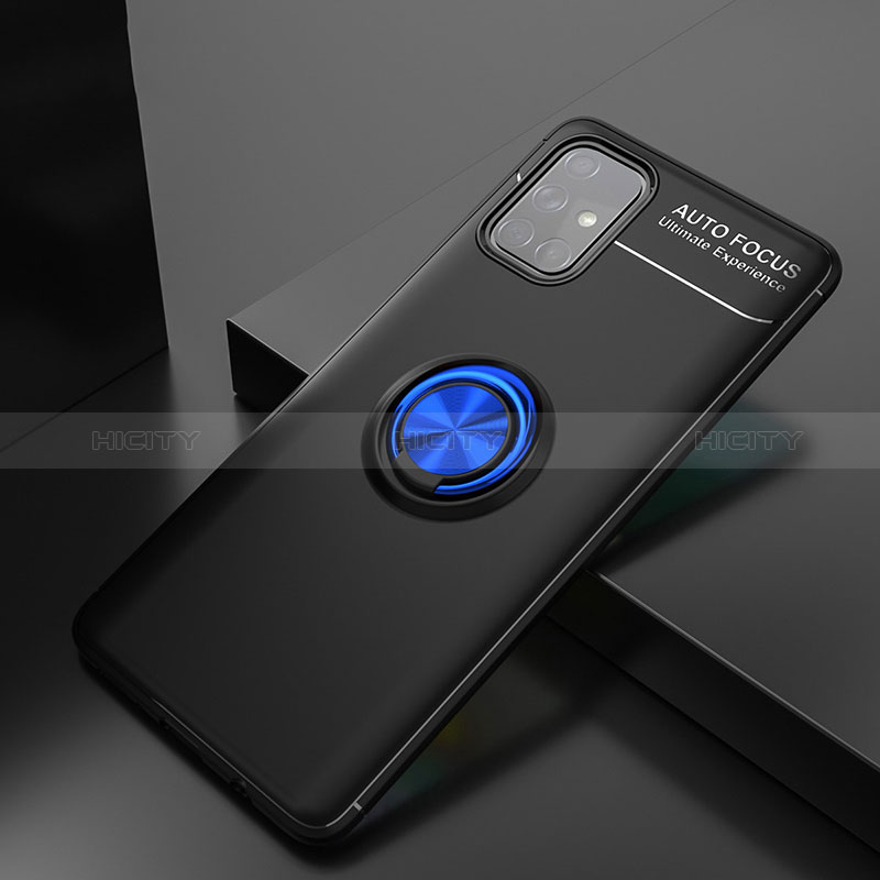 Silikon Hülle Handyhülle Ultra Dünn Schutzhülle Tasche Flexible mit Magnetisch Fingerring Ständer JM1 für Samsung Galaxy A51 5G