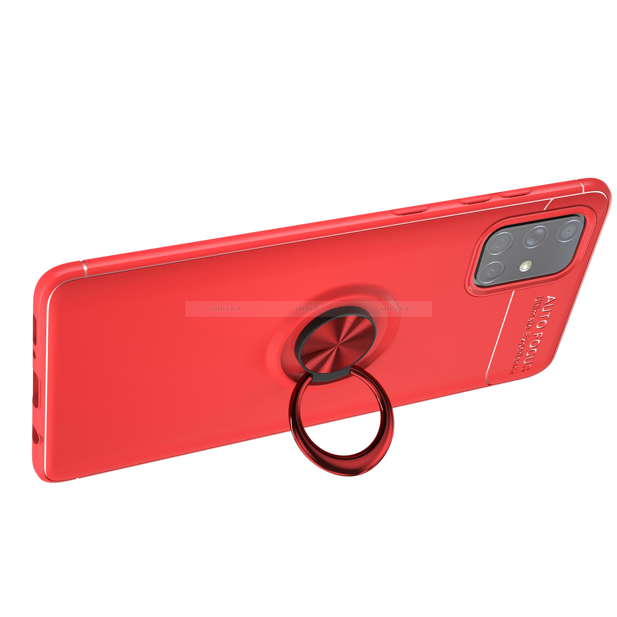 Silikon Hülle Handyhülle Ultra Dünn Schutzhülle Tasche Flexible mit Magnetisch Fingerring Ständer JM1 für Samsung Galaxy A71 4G A715