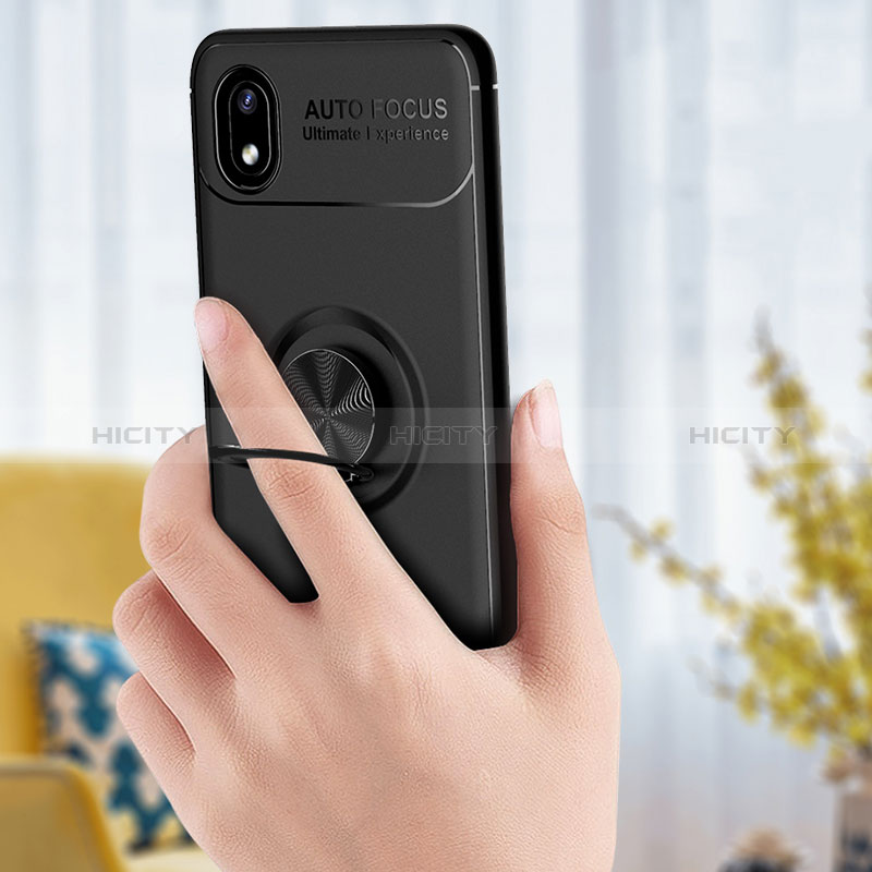 Silikon Hülle Handyhülle Ultra Dünn Schutzhülle Tasche Flexible mit Magnetisch Fingerring Ständer JM1 für Samsung Galaxy M01 Core groß