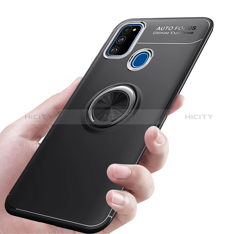 Silikon Hülle Handyhülle Ultra Dünn Schutzhülle Tasche Flexible mit Magnetisch Fingerring Ständer JM1 für Samsung Galaxy M30s