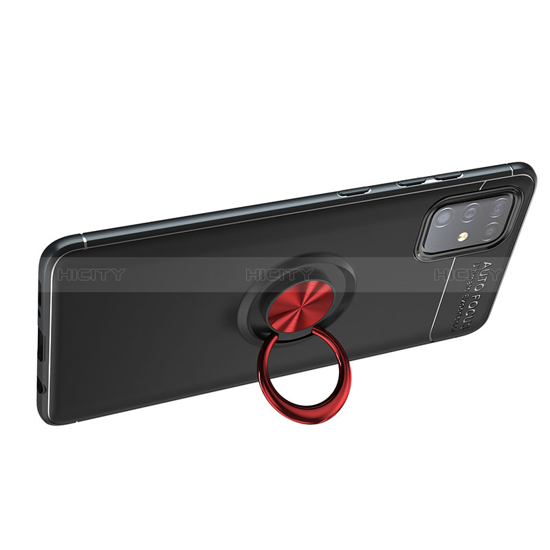 Silikon Hülle Handyhülle Ultra Dünn Schutzhülle Tasche Flexible mit Magnetisch Fingerring Ständer JM1 für Samsung Galaxy M31s groß