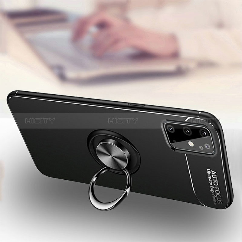 Silikon Hülle Handyhülle Ultra Dünn Schutzhülle Tasche Flexible mit Magnetisch Fingerring Ständer JM3 für Samsung Galaxy S20 Plus groß