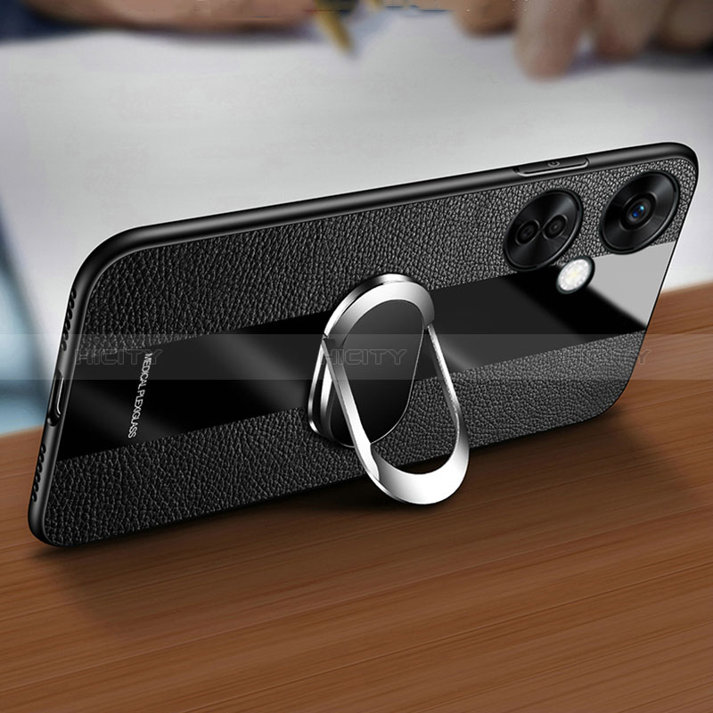 Silikon Hülle Handyhülle Ultra Dünn Schutzhülle Tasche Flexible mit Magnetisch Fingerring Ständer S01 für OnePlus Nord CE 3 5G