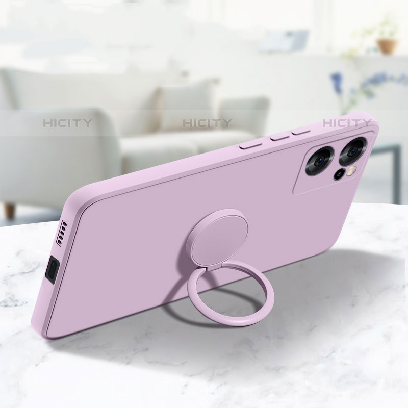 Silikon Hülle Handyhülle Ultra Dünn Schutzhülle Tasche Flexible mit Magnetisch Fingerring Ständer S01 für Oppo Reno7 SE 5G groß