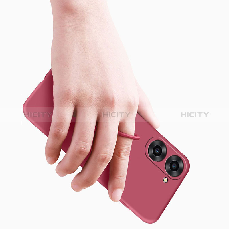 Silikon Hülle Handyhülle Ultra Dünn Schutzhülle Tasche Flexible mit Magnetisch Fingerring Ständer S01 für Realme 10S 5G groß