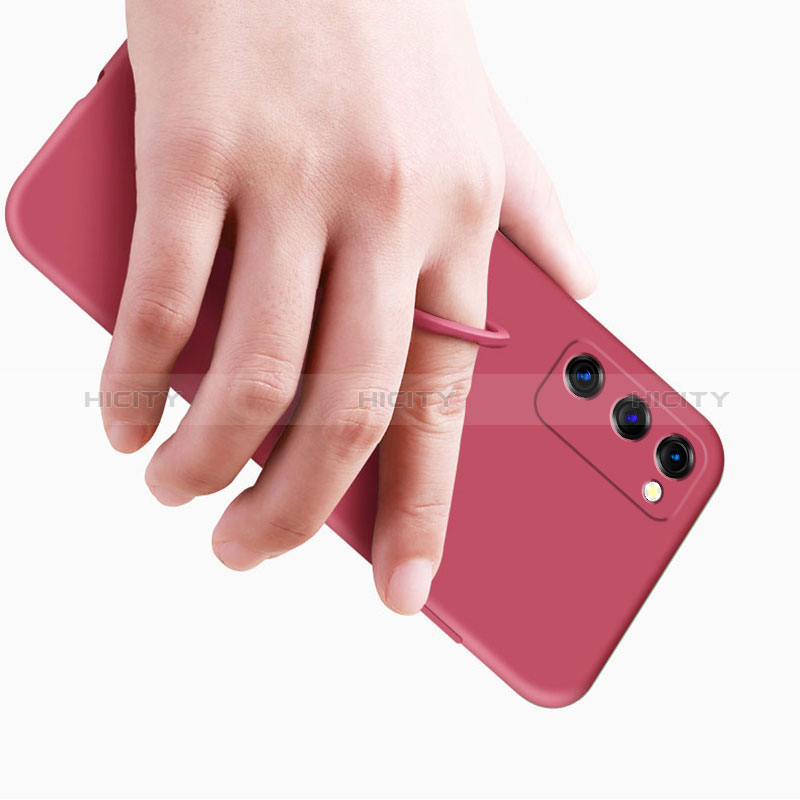 Silikon Hülle Handyhülle Ultra Dünn Schutzhülle Tasche Flexible mit Magnetisch Fingerring Ständer S01 für Samsung Galaxy S20 FE (2022) 5G groß