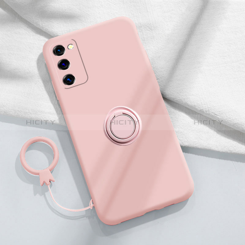 Silikon Hülle Handyhülle Ultra Dünn Schutzhülle Tasche Flexible mit Magnetisch Fingerring Ständer S01 für Samsung Galaxy S20 FE (2022) 5G Rosa