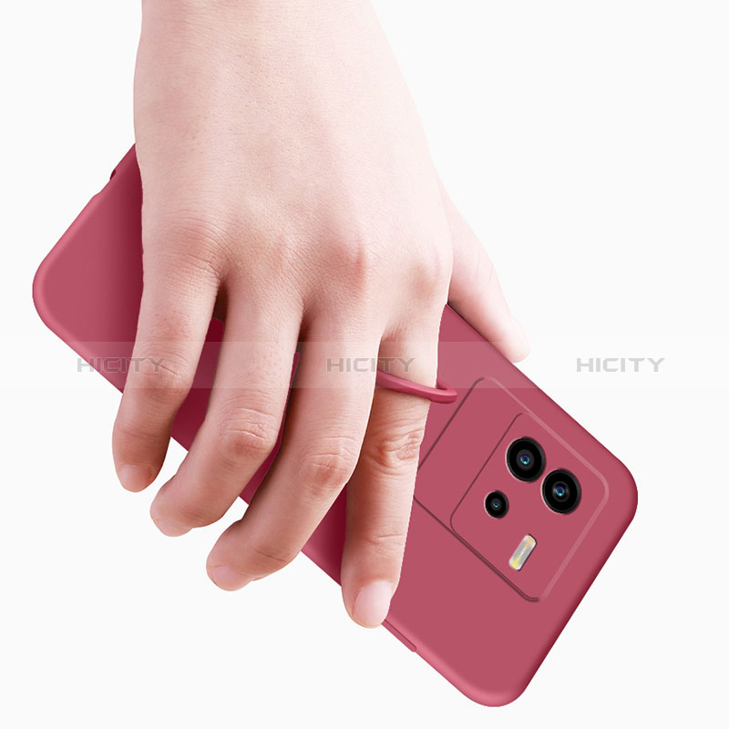 Silikon Hülle Handyhülle Ultra Dünn Schutzhülle Tasche Flexible mit Magnetisch Fingerring Ständer S01 für Vivo iQOO Neo6 5G