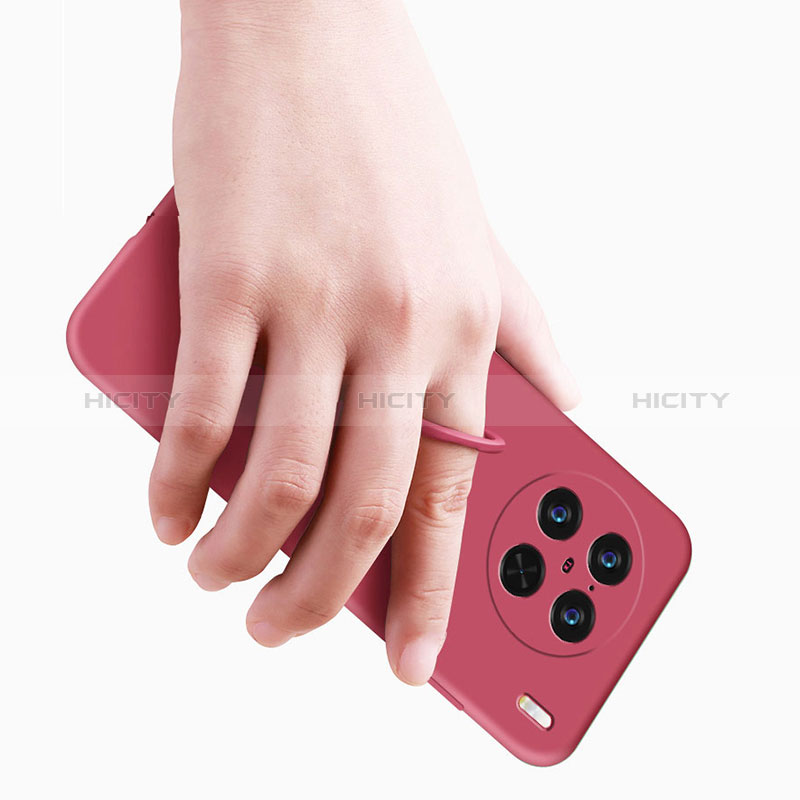 Silikon Hülle Handyhülle Ultra Dünn Schutzhülle Tasche Flexible mit Magnetisch Fingerring Ständer S01 für Vivo X90 5G groß