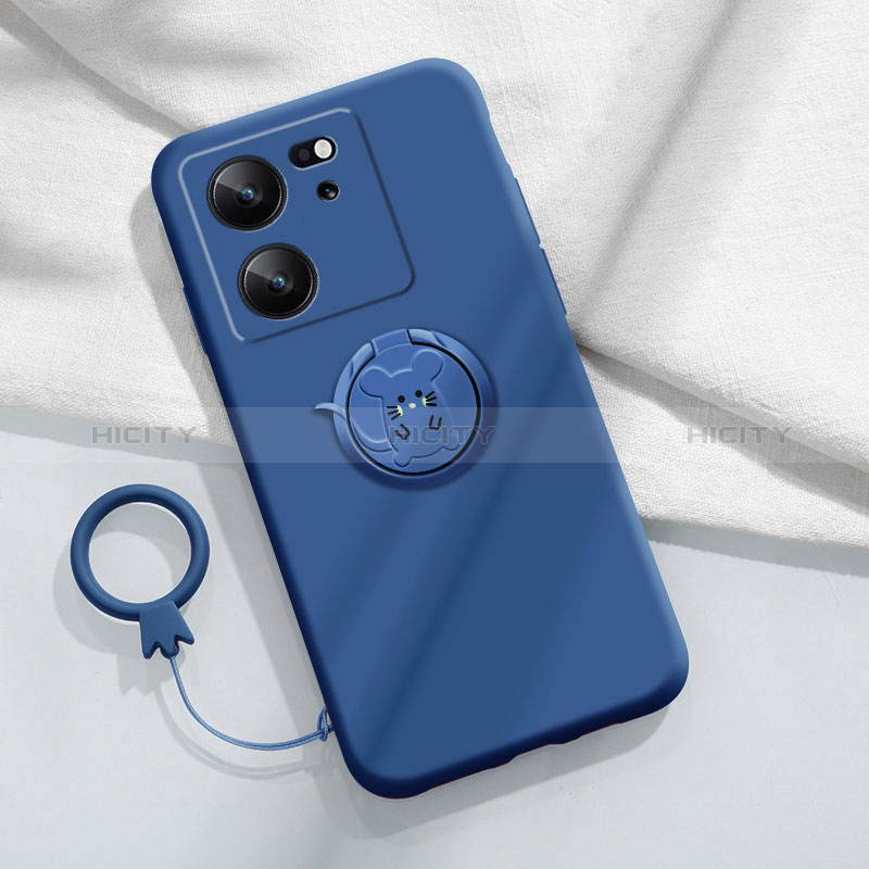 Silikon Hülle Handyhülle Ultra Dünn Schutzhülle Tasche Flexible mit Magnetisch Fingerring Ständer S01 für Xiaomi Mi 13T 5G