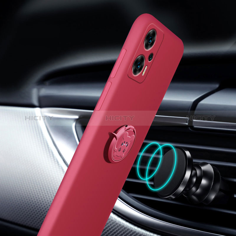 Silikon Hülle Handyhülle Ultra Dünn Schutzhülle Tasche Flexible mit Magnetisch Fingerring Ständer S01 für Xiaomi Redmi Note 12 Turbo 5G