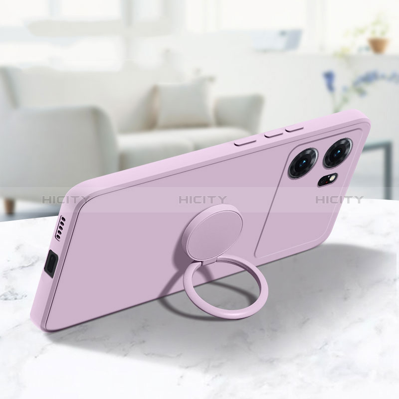 Silikon Hülle Handyhülle Ultra Dünn Schutzhülle Tasche Flexible mit Magnetisch Fingerring Ständer S02 für Oppo K10 5G groß