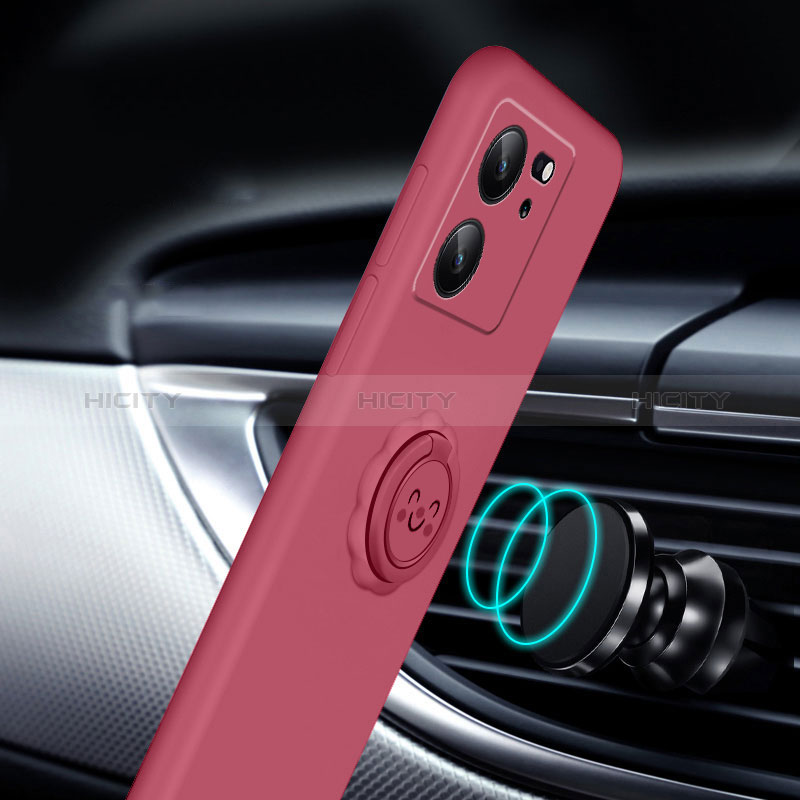 Silikon Hülle Handyhülle Ultra Dünn Schutzhülle Tasche Flexible mit Magnetisch Fingerring Ständer S02 für Xiaomi Mi 13T 5G