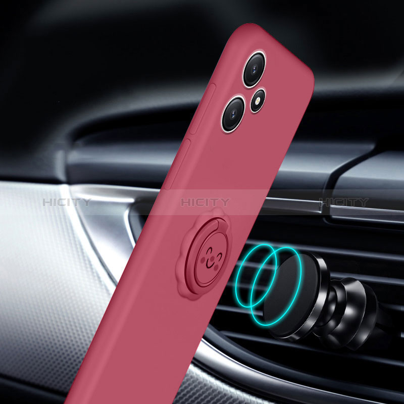 Silikon Hülle Handyhülle Ultra Dünn Schutzhülle Tasche Flexible mit Magnetisch Fingerring Ständer S02 für Xiaomi Redmi Note 12R 5G