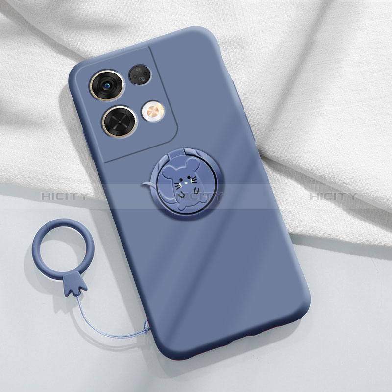 Silikon Hülle Handyhülle Ultra Dünn Schutzhülle Tasche Flexible mit Magnetisch Fingerring Ständer S02 für Xiaomi Redmi Note 13 5G