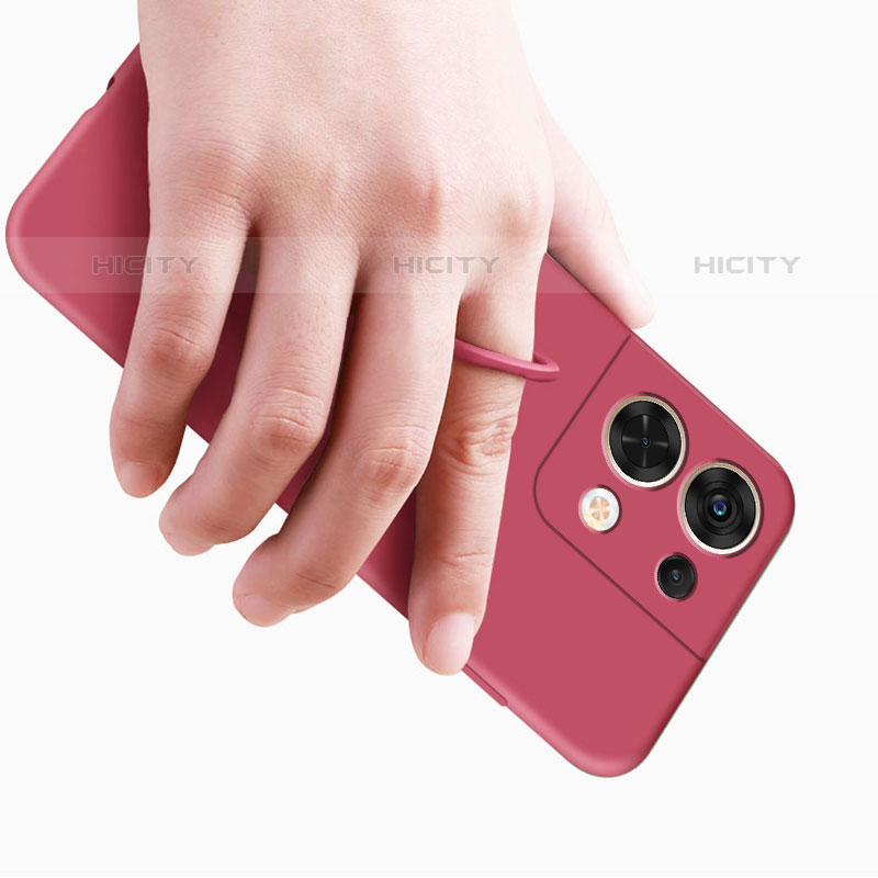 Silikon Hülle Handyhülle Ultra Dünn Schutzhülle Tasche Flexible mit Magnetisch Fingerring Ständer S03 für Oppo Reno8 5G groß