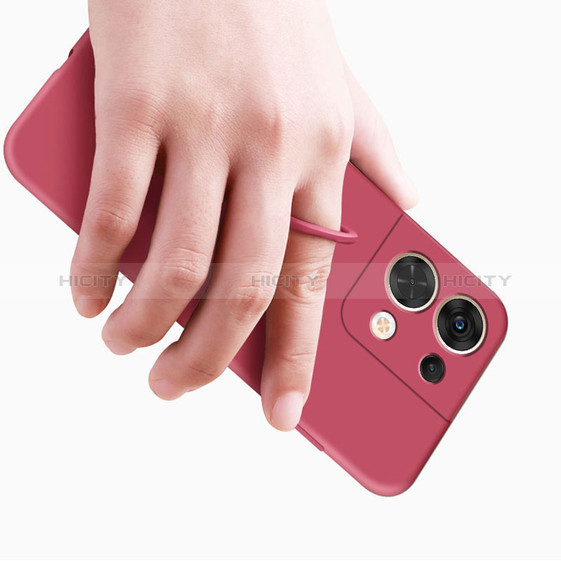 Silikon Hülle Handyhülle Ultra Dünn Schutzhülle Tasche Flexible mit Magnetisch Fingerring Ständer S03 für Oppo Reno9 Pro+ Plus 5G groß